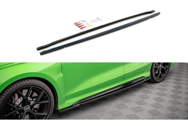 Maxton Design Seitenschweller (Paar) für Audi RS3 Limousine 8Y Hochglanz schwarz