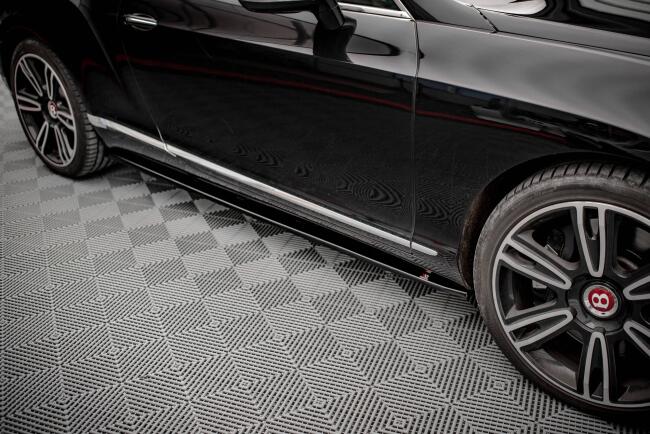Maxton Design Seitenschweller (Paar) für Bentley Continental GT V8 S Mk2 Hochglanz schwarz