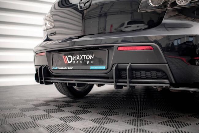 Maxton Design Street Pro Heckdiffusor für Mazda 3 MPS Mk Schwarz