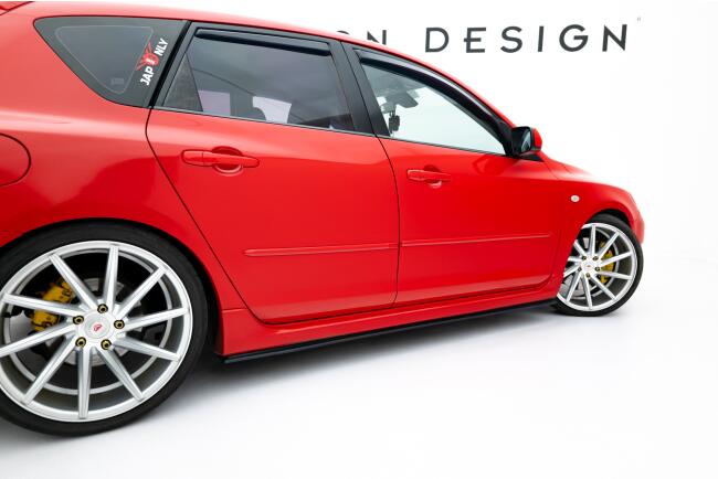 Maxton Design Street Pro Seitenschweller (Paar) für Mazda 3 MPS Mk1 matt schwarz