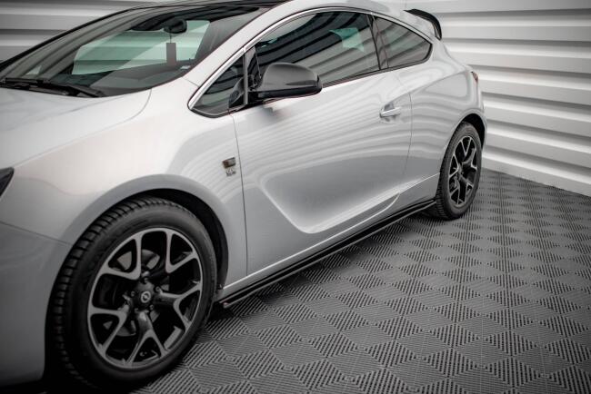 Maxton Design Street Pro Seitenschweller (Paar) für Opel Astra GTC OPC-Line J schwarz matt