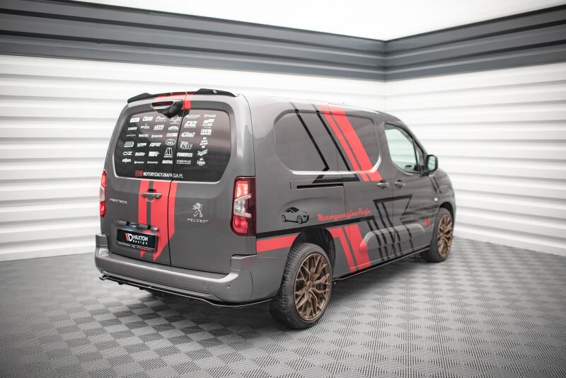 Maxton Design Heckdiffusor DTM Look für Peugeot Partner Mk3 Hochglanz schwarz