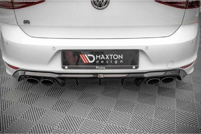 Sportauspuff und Maxton Design Heckdiffusor V.1 für VW Golf 7 R-Line 2012-2016 Endrohre 95x65mm #1