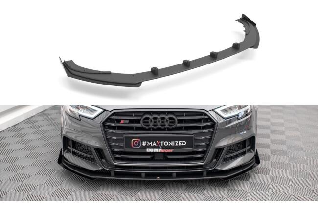 Maxton Design Street Pro Frontlippe mit Flaps für Audi S3 Sportback 8V Facelift rot + Glanz Flaps
