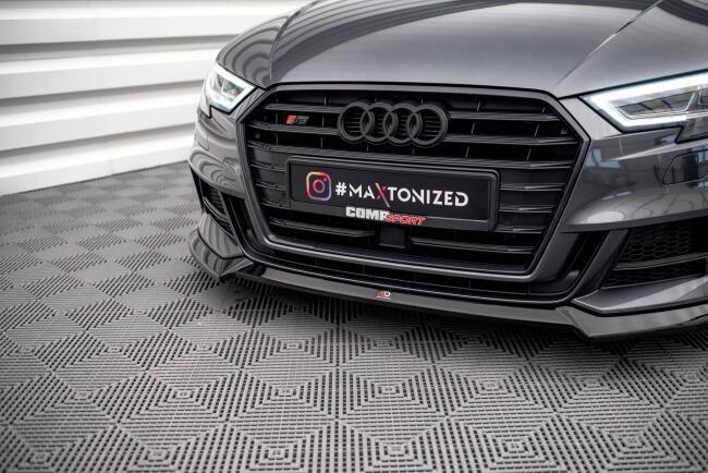 Maxton Design Frontlippe V.3 für Audi S3 Sportback 8V Facelift Hochglanz schwarz