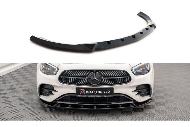 Maxton Design Frontlippe V.2 für Mercedes E-Klasse AMG-Line W213 Facelift Hochglanz schwarz