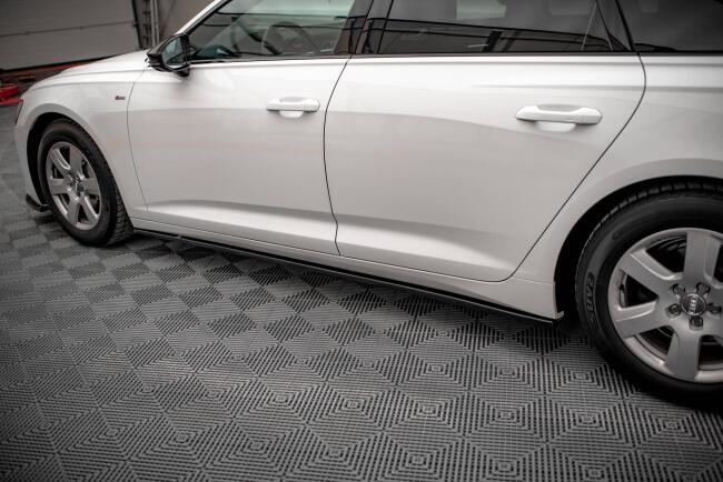 Maxton Design Seitenschweller (Paar) für Audi A6 C8 Hochglanz schwarz