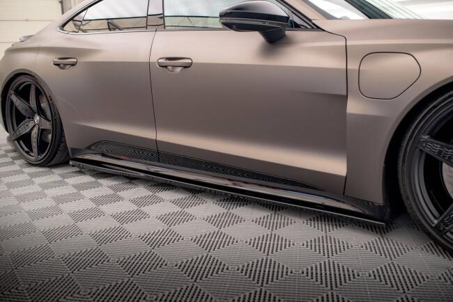 Maxton Design Seitenschweller (Paar) V.1 für Audi e-Tron GT / RS GT Mk1 Hochglanz schwarz