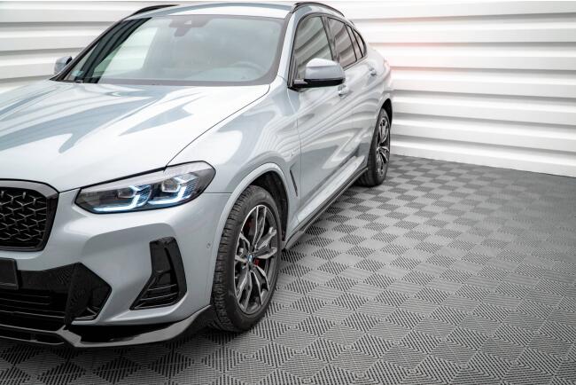 Maxton Design Seitenschweller (Paar) für BMW X4 M-Paket G02 Facelift Hochglanz schwarz