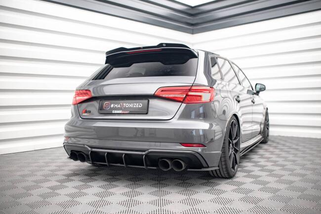 Maxton Design Street Pro Heckdiffusor für Audi S3 Sportback 8V Facelift Schwarz