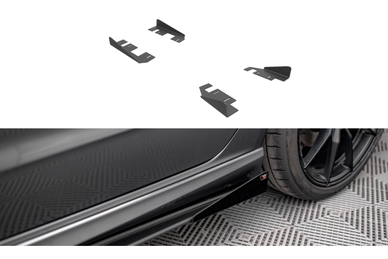 Maxton Design Street Pro Schweller Flaps Audi S3 Sportback 8V Facelift Hochglanz schwarz