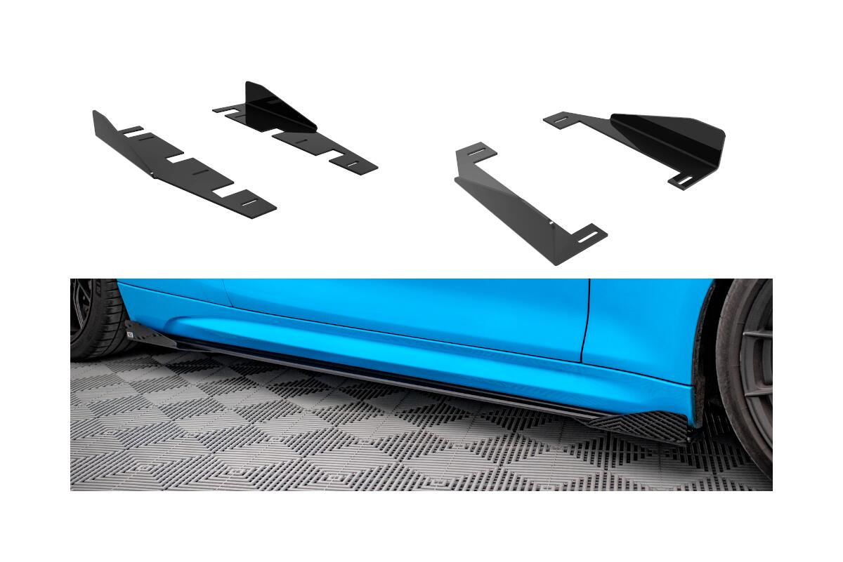 Sport-Performance Seitenschweller Flaps Spoiler SET Schwarz Passt Für BMW F87 M2