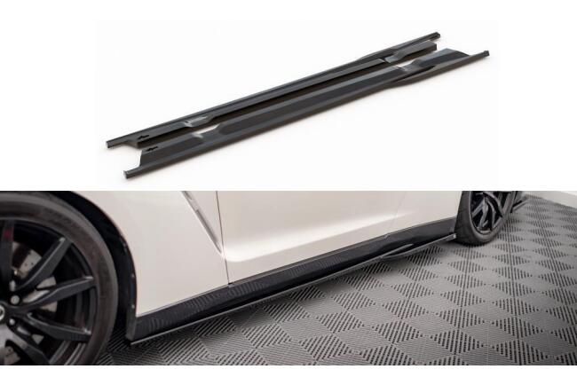 Maxton Design Seitenschweller (Paar) für Nissan GTR R35 Facelift Hochglanz schwarz