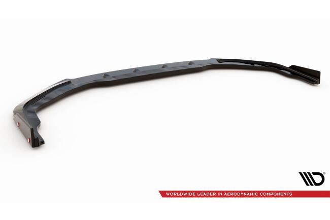 Maxton Design Frontlippe mit Flaps für Nissan GTR R35 Facelift Hochglanz schwarz