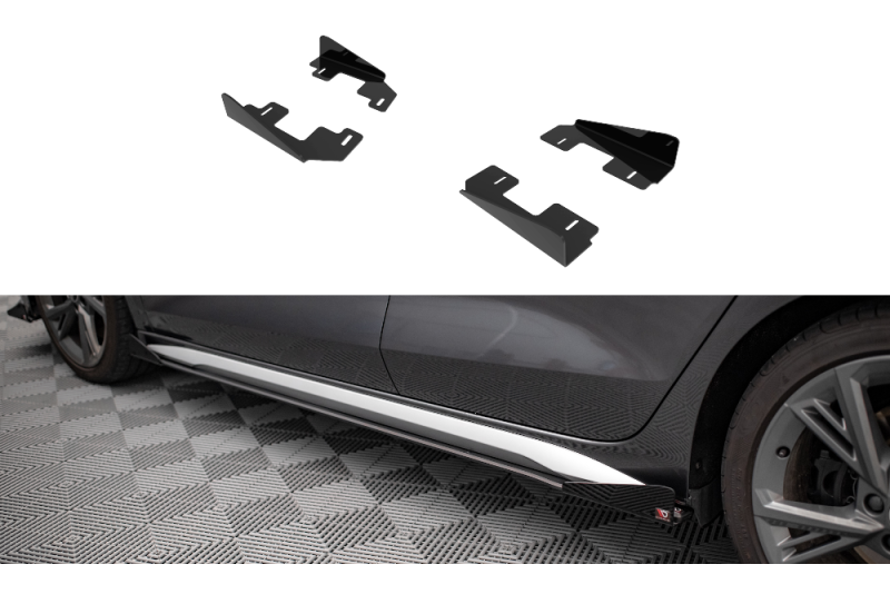 Maxton Design Street Pro Schweller Flaps Audi S3 / A3 S-Line 8Y Hochglanz schwarz