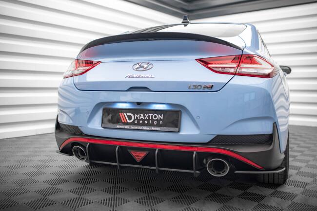 Maxton Design Street Pro Heckdiffusor für Hyundai I30 N Fastback Mk3 Facelift Schwarz