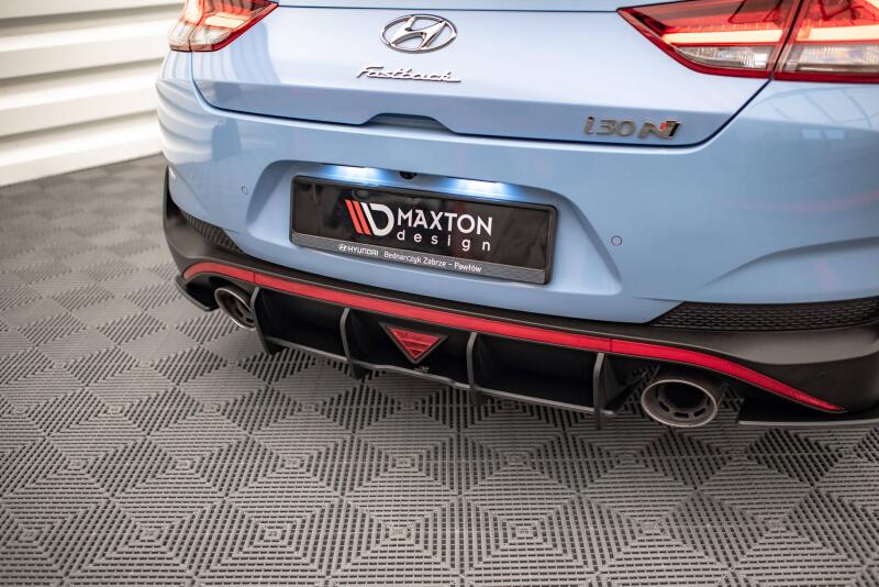 Maxton Design Street Pro Heckdiffusor für Hyundai I30 N Fastback Mk3 Schwarz-Rot