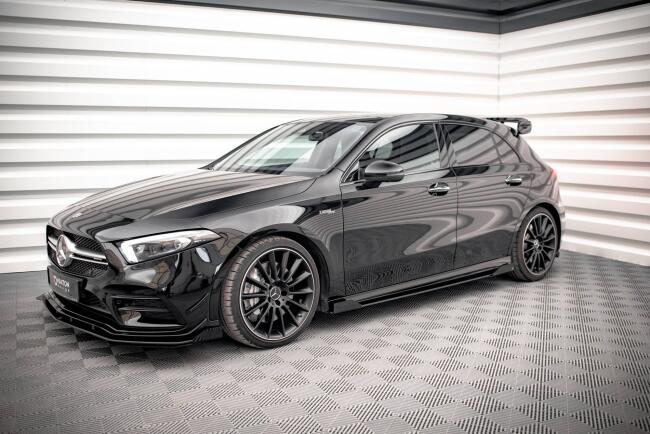 Maxton Design Street Pro Schweller Flaps Mercedes A35 AMG / AMG-Line Aero Pack W177 Hochglanz schwarz