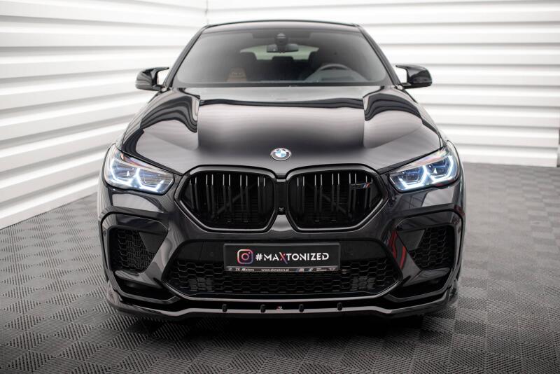 Maxton Design Frontlippe V.1 für BMW X6 M F96 Hochglanz schwarz