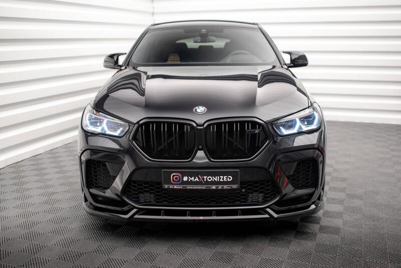 Maxton Design Frontlippe V.2 für BMW X6 M F96 Hochglanz schwarz