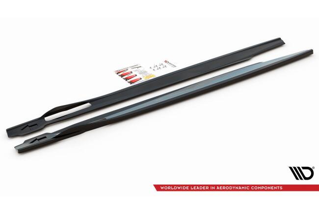 Maxton Design Seitenschweller (Paar) für BMW X6 M F96 / M-Pack G06 Facelift (2023-)Hochglanz schwarz
