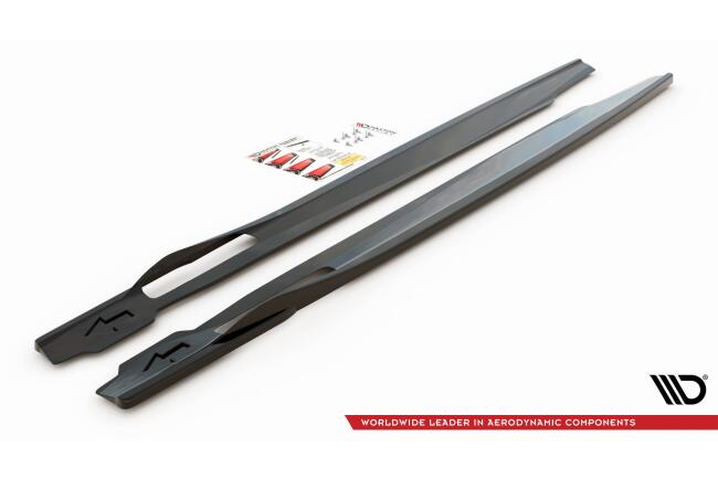Maxton Design Seitenschweller (Paar) für BMW X6 M F96 / M-Pack G06 Facelift (2023-)Hochglanz schwarz