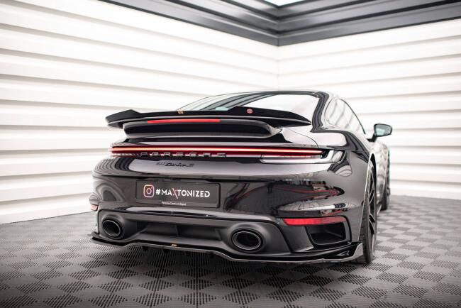 Maxton Design Heckspoiler Lippe für Porsche 911 Turbo S 992 Hochglanz schwarz