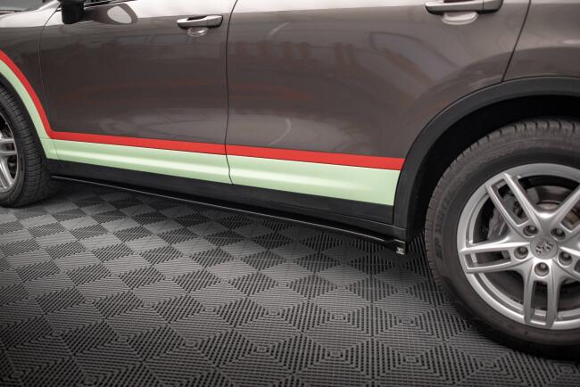 Maxton Design Seitenschweller (Paar) für Porsche Cayenne Mk2 Hochglanz schwarz
