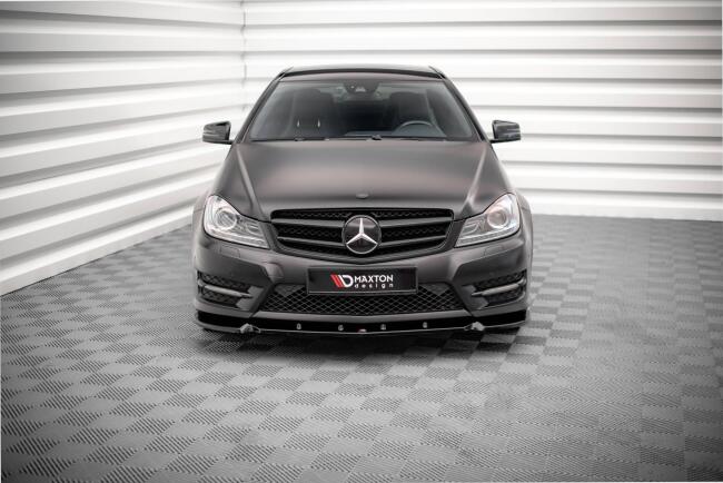 Maxton Design Frontlippe V.1 für Mercedes-Benz C Coupe AMG-Line C204 Hochglanz schwarz