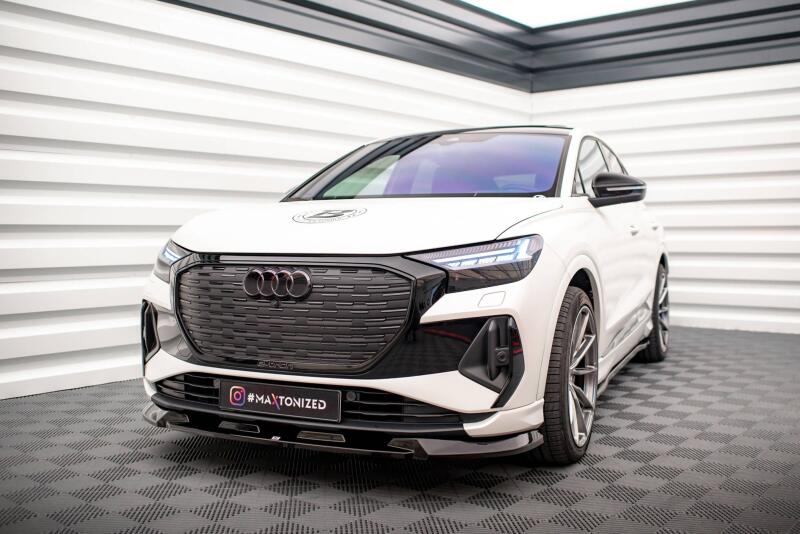 Maxton Design Frontlippe V.1 für Audi Q4 e-tron Sportback Mk1 Hochglanz schwarz