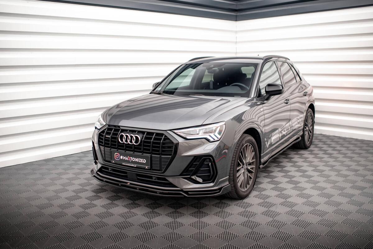 Maxton Front Ansatz V.1 Für Audi Q3 S-Line F3 Schwarz Hochglanz AU-Q3-2