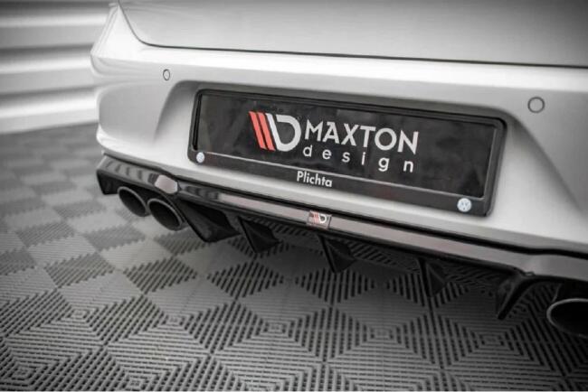 Sportauspuff und Maxton Design Heckdiffusor V.1 für VW Golf 7 1.4 TSI R-Line 2012-2016 Endrohre 95x65mm