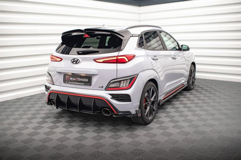 Maxton Design Diffusor Flaps V.1 mit Flaps für Hyundai Kona Mk1 Hochglanz schwarz