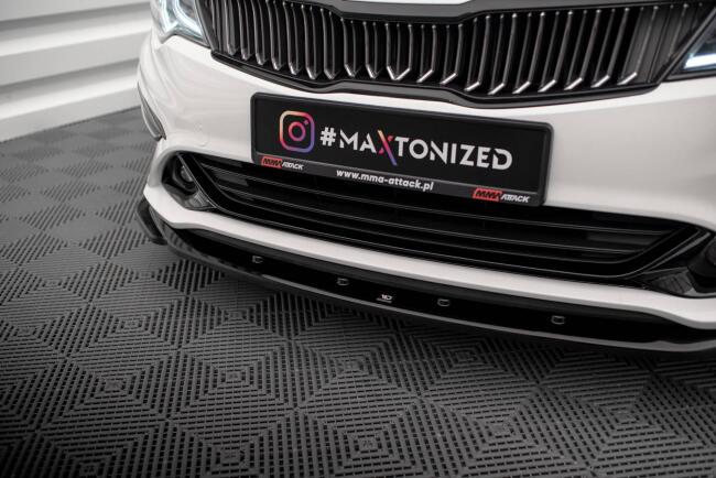 Maxton Design Frontlippe V.2 für Kia Optima Mk4 Facelift Hochglanz schwarz