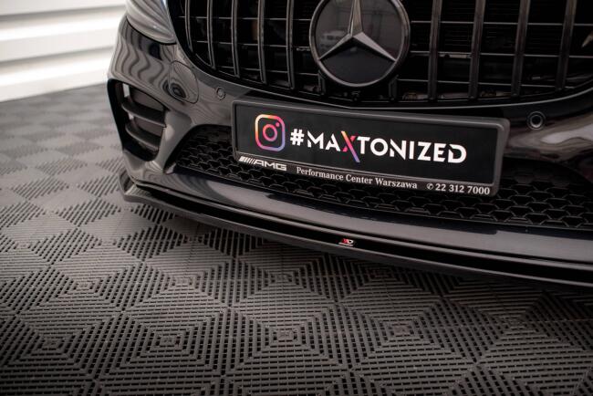 Maxton Design Frontlippe V.1 für Mercedes-Benz C AMG Line Limousine / Coupe W205 / C205 Facelift Hochglanz schwarz
