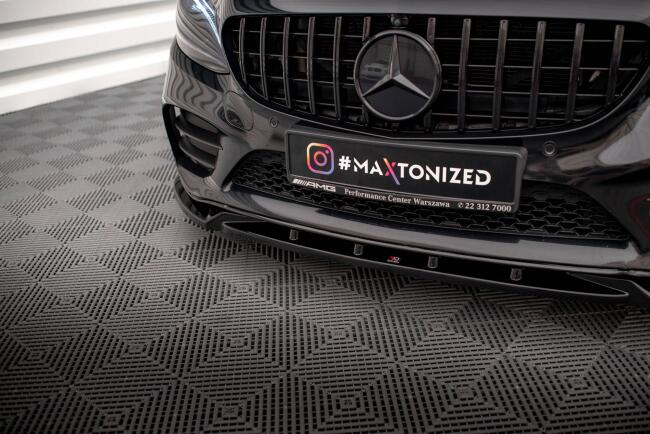 Maxton Design Frontlippe V.2 für Mercedes-Benz C AMG Line Limousine / Coupe W205 / C205 Facelift Hochglanz schwarz