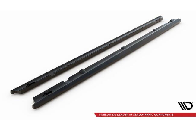 Maxton Design Seitenschweller (Paar) für Mercedes-Benz C Klasse C205 Coupe AMG-Line Facelift Hochglanz schwarz