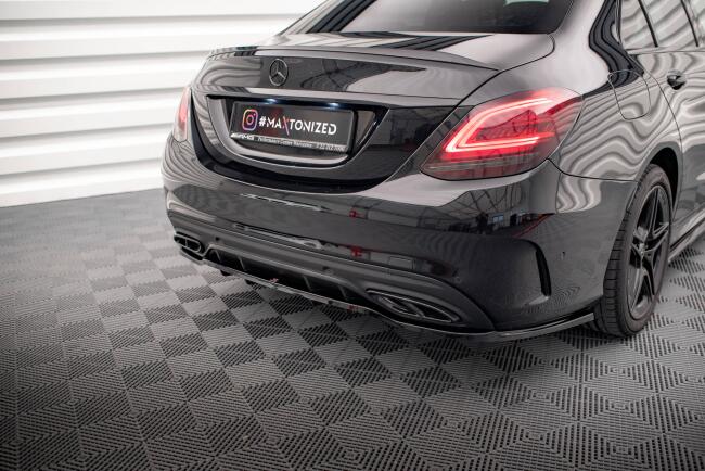 Maxton Design Heckdiffusor DTM Look für Mercedes-Benz C AMG-Line W205 Facelift Hochglanz schwarz