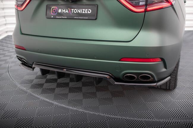 Maxton Design Heckdiffusor DTM Look für Maserati Levante Mk1 Hochglanz schwarz