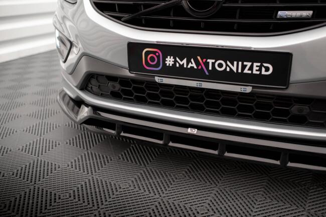 Maxton Design Frontlippe für Volvo XC60 R-Design Mk1 Facelift  2013-2017Hochglanz schwarz