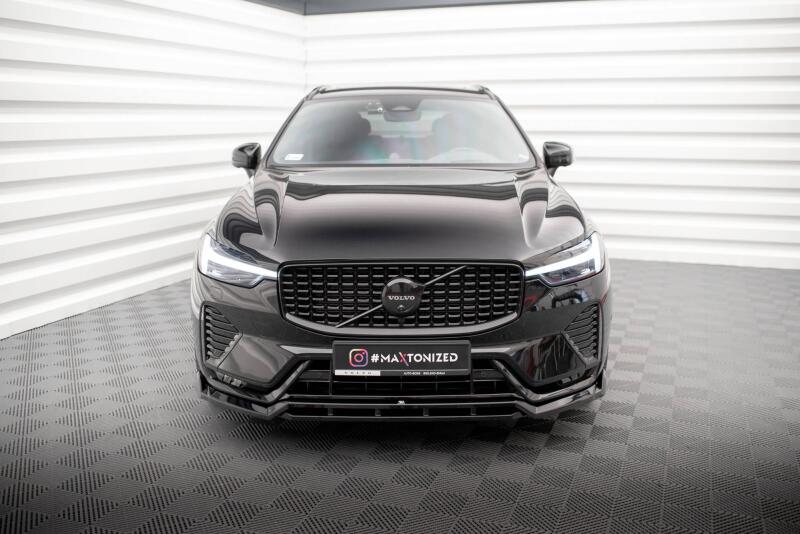 Maxton Design Frontlippe für Volvo XC60 R-Design Mk2 Facelift 2021-Hochglanz schwarz