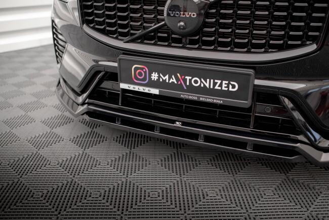 Maxton Design Frontlippe für Volvo XC60 R-Design Mk2 Facelift 2021-Hochglanz schwarz
