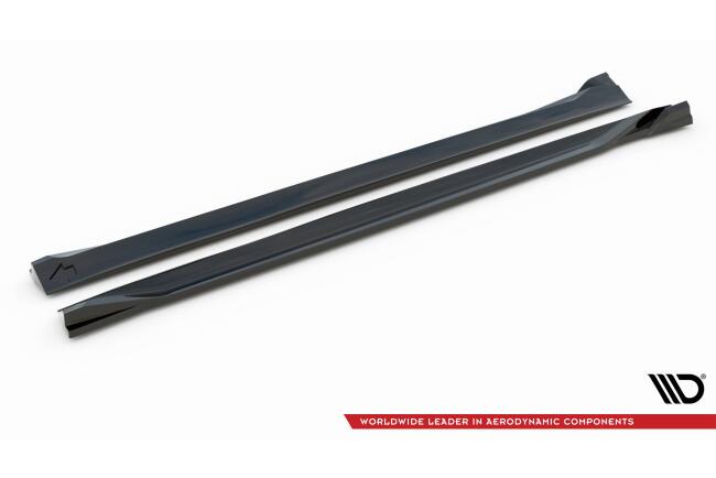 Maxton Design Seitenschweller für Volvo XC60 R-Design Mk2 Facelift 2021- Hochglanz schwarz