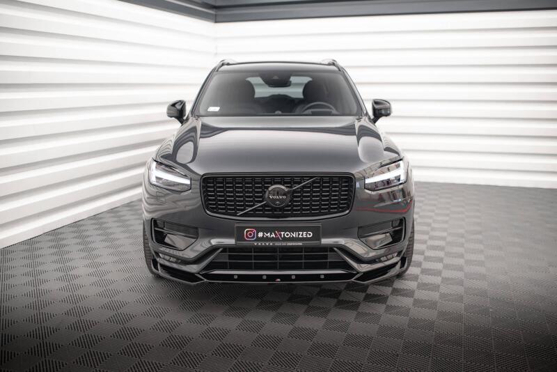 Maxton Design Frontlippe für Volvo XC90 R-Design Mk2 Facelift Hochglanz schwarz