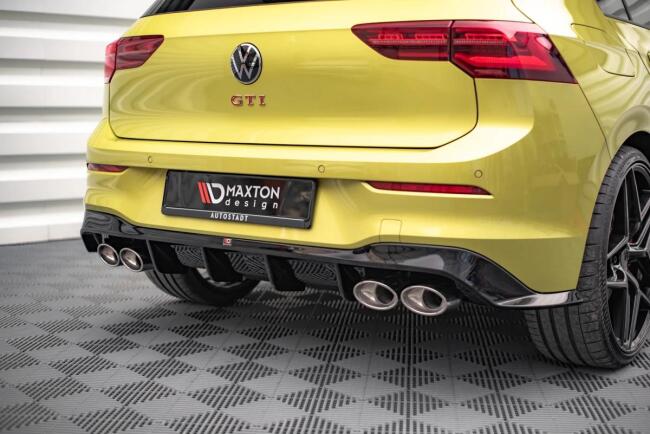 Edelstahl Sportauspuff Endschalldämpfer für VW Golf 8 GTI / Clubsport Endrohre 95x65mm poliert