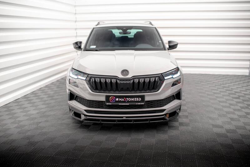 Maxton Design Frontlippe für Skoda Karoq Sportline Mk1 Facelift Hochglanz schwarz