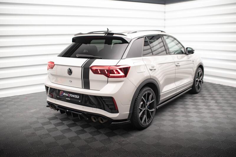 Maxton Design Spoiler Lippe für Volkswagen T-Roc R / R-Line Mk1 Facelift Hochglanz schwarz