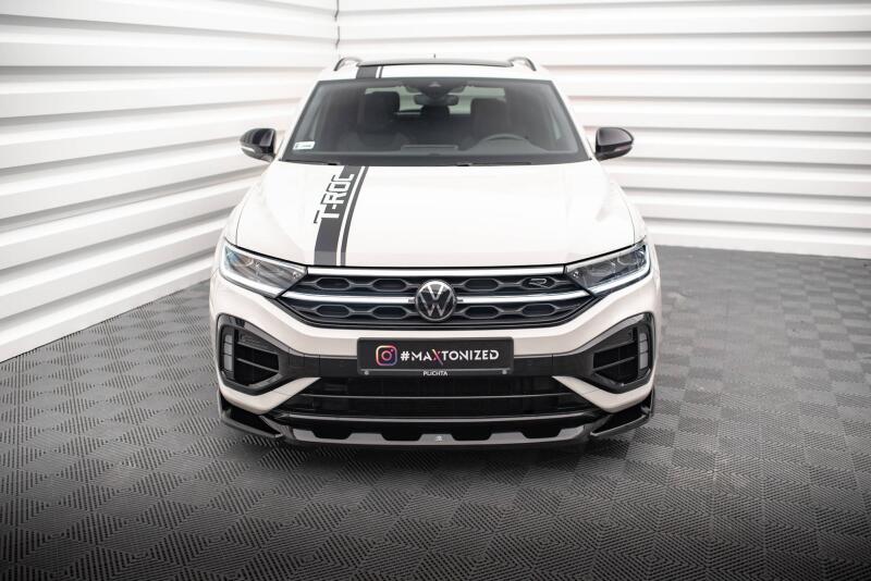 Maxton Design Frontlippe V.2 für Volkswagen T-Roc R Mk1 Facelift Hochglanz schwarz