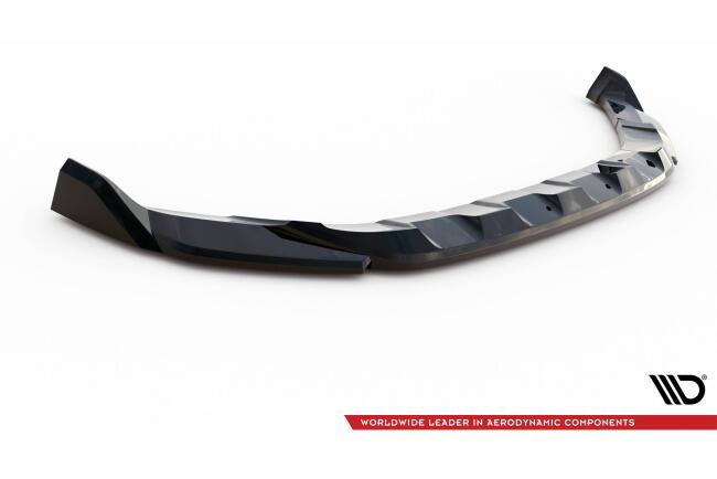 Maxton Design Frontlippe V.2 für Volkswagen T-Roc R Mk1 Facelift Hochglanz schwarz