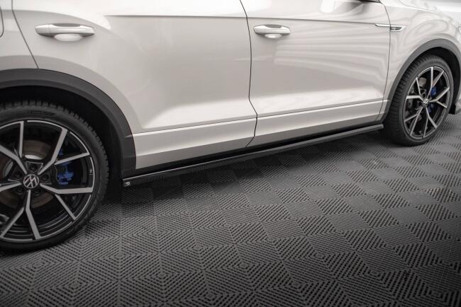 Maxton Design Seitenschweller (Paar) für VW T-Roc R / R-Line Mk1 Facelift Hochglanz schwarz